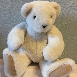 Vermont Teddy Company White Teddy Bear 1994 14 inches - Fully jointed Vintage